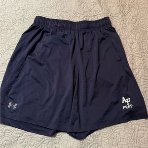 Under Armour Navy Athletic Shorts with White Logos